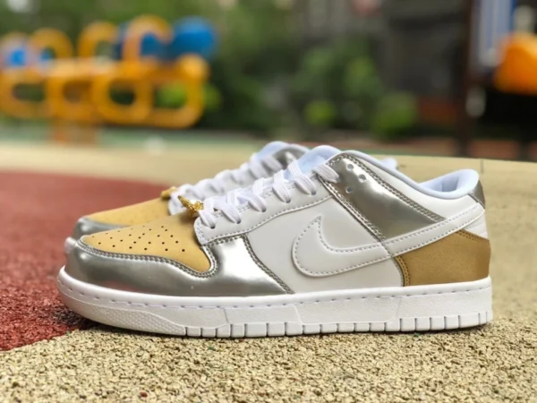 Низкие повседневные кроссовки Dunk Silver Gold с цепочкой Nike Dunk Low Silver DH4403-700