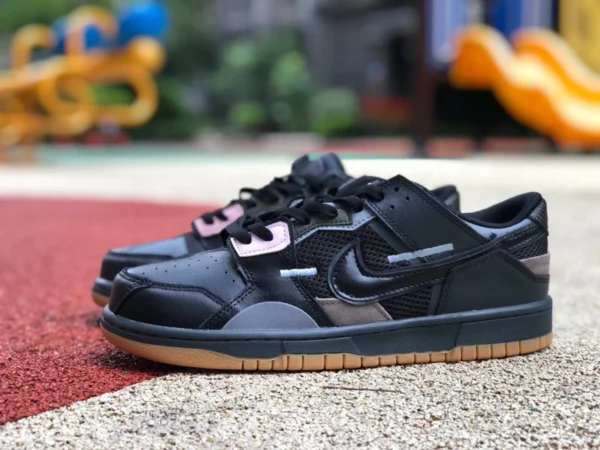 Черно-серые низкие кеды Dunk Nike Dunk Low Scrap, черно-серые низкие кеды с прострочкой из необработанной резины DB0500-001