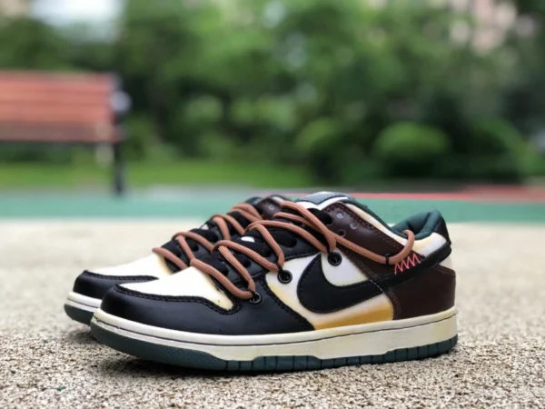 Низкий черно-бело-зеленый ремешок Dunk NIKE DUNK LOW RETRO DD1391-700