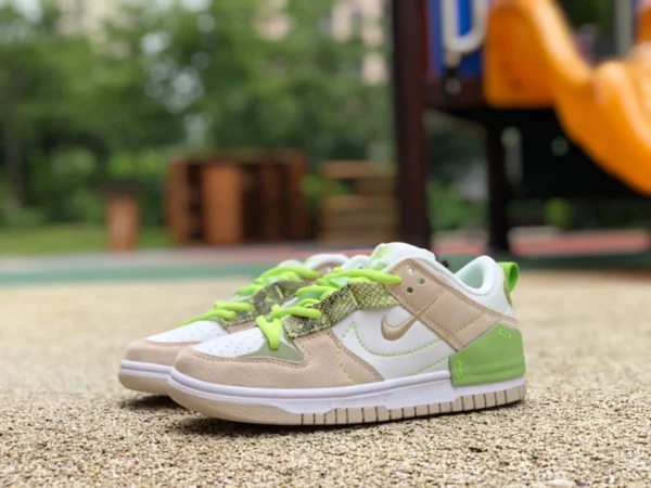 Dunk Green Snake Nike Dunk Low Disrupt 2 "Green Snake" Ретро повседневные кроссовки женские белые серые зеленые зеленые змеи DV3206-001