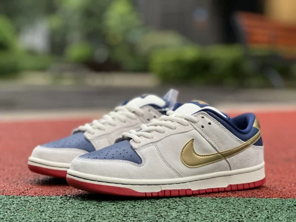 Низкие повседневные кроссовки Dunk в стиле ретро Nike Dunk SB Low Pro "Old Spice" белого синего золота 304292-272