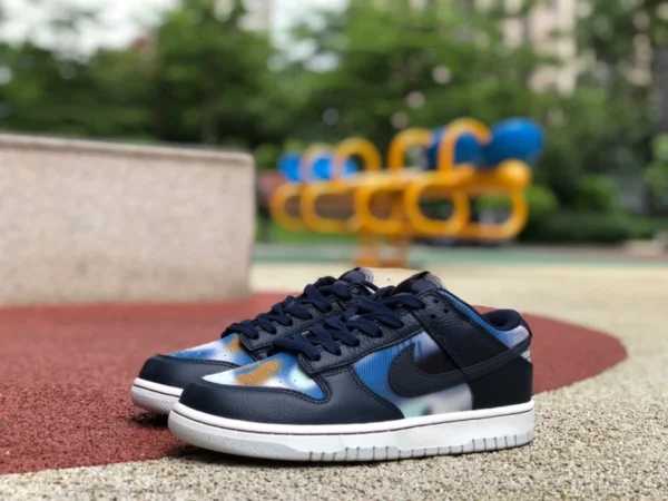 Темно-синие повседневные туфли для скейтборда Dunk тай-дай с граффити Nike Dunk Low RETRO темно-синие с низким берцем и тай-дай DM0108-400