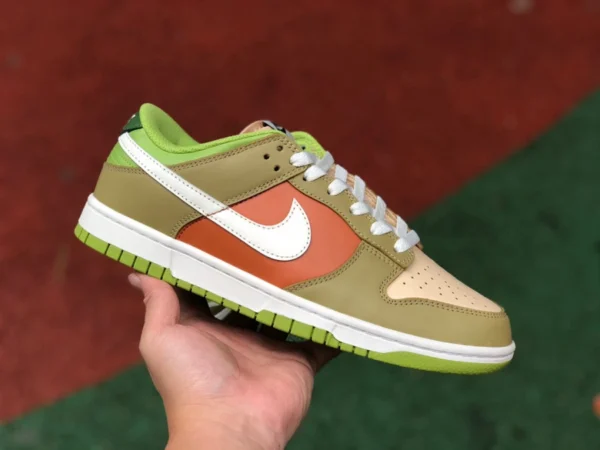 Dunk коричневые, зеленые, красные низкие Nike Dunk Low GS классические ретро повседневные кроссовки ячменно-желтого цвета с отстрочкой DV9108-711