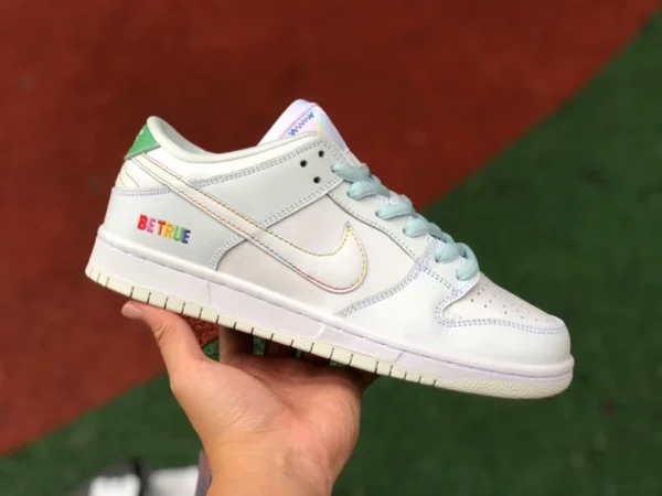 Низкие кроссовки Dunk Scratch Rainbow Gradient Low Nike SB Dunk Low White Rainbow Gradient Scratch Low Top DR4876-100