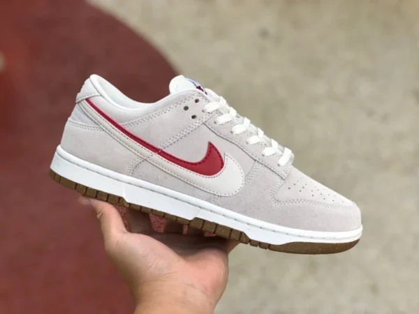 Dunk серо-красные низкие кроссовки с двойным крючком низкого качества Nike Low SE 85 женские серо-красные низкие кроссовки с двойным крючком DO9457-100