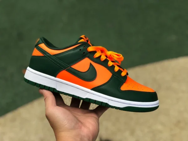 Данк оранжевый зеленый низкий чистый оригинальный Nike Dunk Low "Miami Hurricanes" оранжевый зеленый DD1391-300