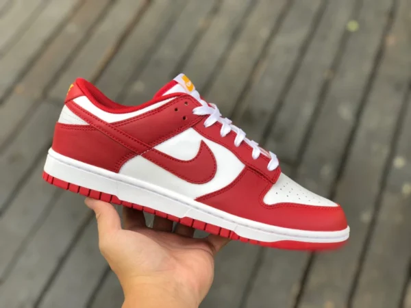 Бело-красно-желтая этикетка Dunk, оригинальные кроссовки Nike Dunk Low Retro Gym Red, бело-красные повседневные низкие кеды DD1391-602