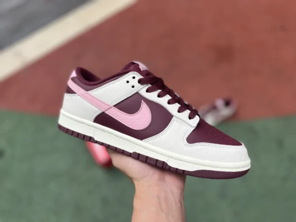 Dunk Little День святого Валентина, высококачественные туфли для скейтборда Dunk Low "День святого Валентина", бордовый, розовый, dr9705-100