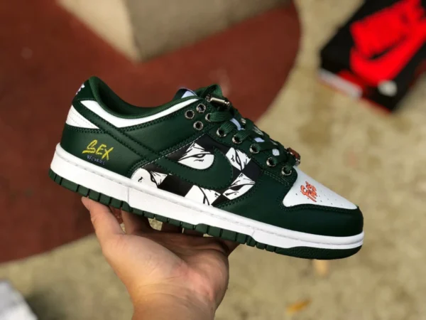 dunk бело-зеленое лицо Nike Dunk Low Team Green бело-зеленые повседневные низкие кроссовки DD1391-101