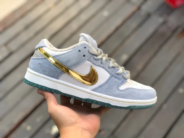 Мужская и женская обувь Dunk Frozen Nike SB Dunk White Blue Gold ко Дню святого Валентина Frozen DC9936-100