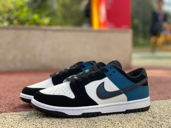 Кроссовки для скейтбординга Dunk черно-бело-синие низкие Nike Dunk Low "Industrial Blue" fd6923-100