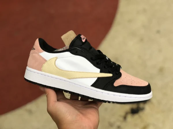 кроссовки aj1 barb с низким берцем из черного розового золота и крючком Travis Scott x Air Jordan 1 Low с низким берцем TS Joint cq4277-995