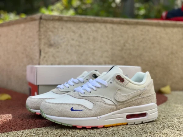 Женские повседневные кроссовки с низким берцем Max1 White Grey Nike Air Max 1 PRM Retro FB4959-121