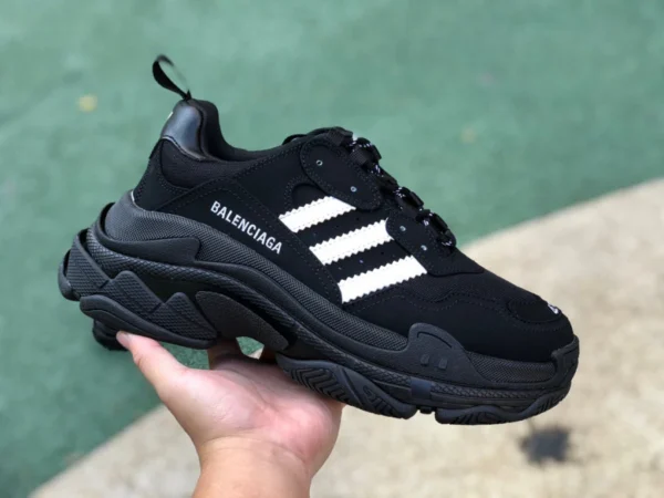 Совместный бренд Balenciaga Adidas черно-белые кроссовки Balenciaga x Adidas clover Triple S для папы Кроссовки Balenciaga