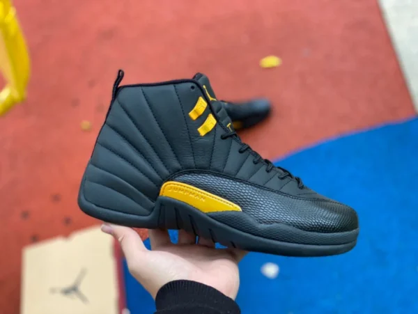 aj12 черное золото новые баскетбольные кроссовки Air Jordan 12 Retro Black Taxi черное золото CT8013-071