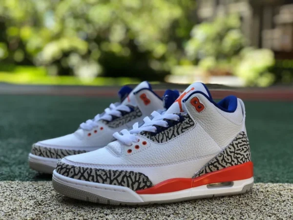 Баскетбольные кроссовки aj3 Knicks Air Jordan 3 Knicks AJ3 Knicks с рисунком кракле 136064-148