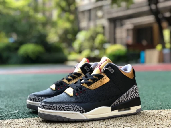 aj3 черный цемент золотой Air Jordan 3 WMNS "Black Gold" CK9246-067