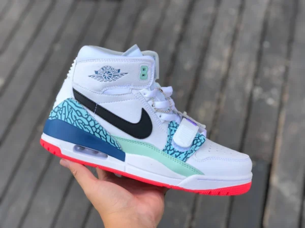 aj312 белые, зеленые, синие высокие баскетбольные кроссовки Air Jordan Legacy AJ312 av3922-203