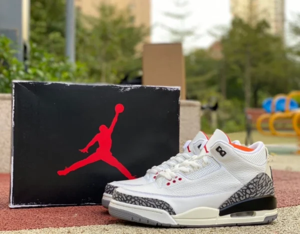 aj3 потертая копия Air Jordan 3 из белого цемента из окисленного белого цемента "White Cement Reimagined" DN3707-100