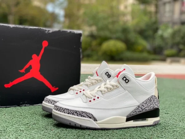 aj3 кусок старого белого цемента, чистый оригинальный топ товаров Air Jordan 3 "White Cement Reimagined", копия старого белого цемента DN3707-100