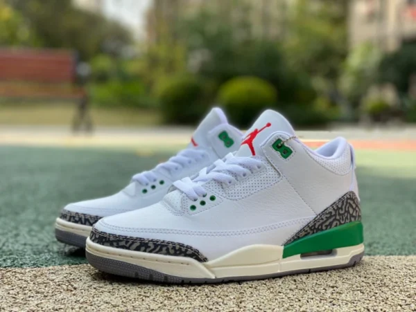 aj3 бело-зеленый первый слой кожи Air Jordan 3 WMNS "Lucky Green" счастливый зеленый бело-зеленый кракле CK9246-136