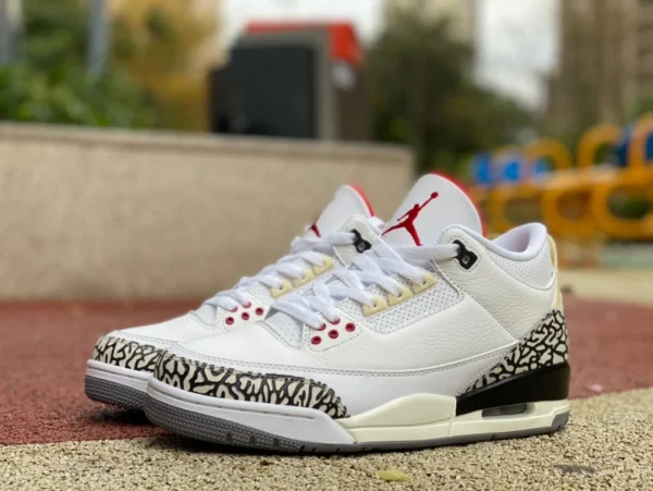 aj3 Кроссовки из потертой кожи первого слоя цвета белого цемента Air Jordan 3 «White Cement Reimagined» dn3707-100