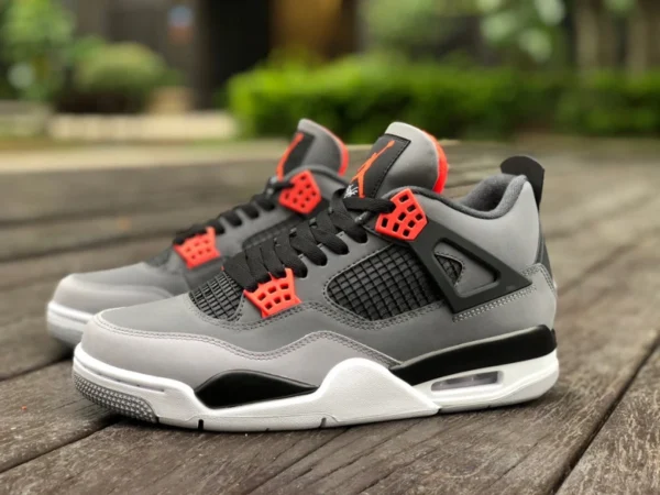 aj4 инфракрасный чистый оригинальный новая версия Air Jordan 4 AJ4 инфракрасный черный серый красный баскетбольные кроссовки DH6927-061