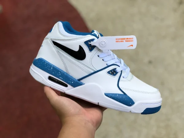 Мужские баскетбольные кроссовки на воздушной подушке Nike Air Flight 89 AJ4 Brothers белые и синие 306252-116