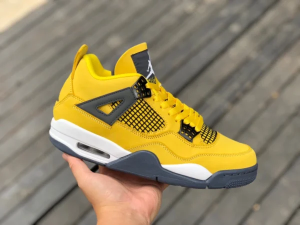 aj4 Dianmu Air Jordan 4 Retro AJ4 Qiao 4 черно-желтые кроссовки Dianmu 2021 с гравировкой CT8527-700