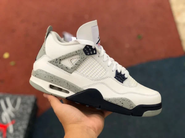 aj4 темно-синий цемент чистый оригинальный Air Jordan 4 «Midnight Navy» цемент бело-синий DH6927-140