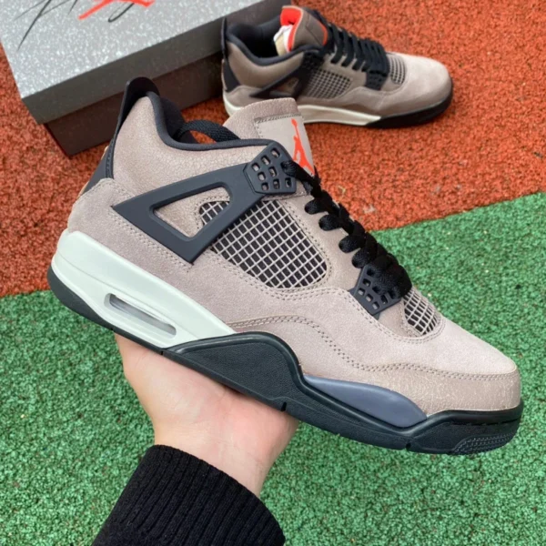 aj4 черно-коричневые мокко Air Jordan 4 AJ4 черно-коричневые мокко маленькие трендовые замшевые кроссовки TS DB0732-200