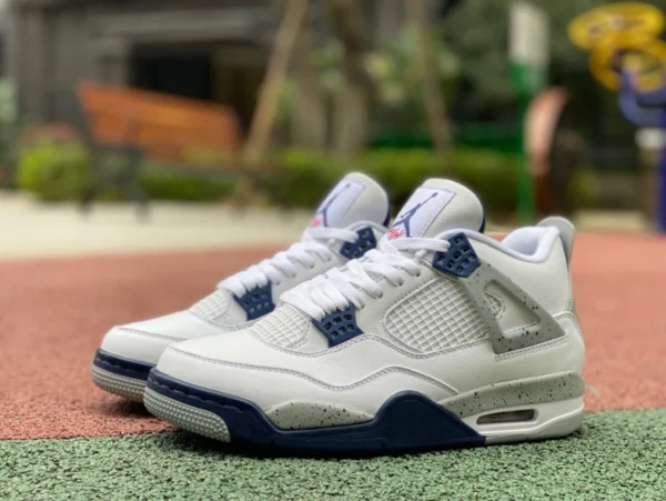 aj4 полуночно-синий первый слой кожи Air Jordan 4 AJ4 бело-синий полуночно-синий всплеск чернил мужские и женские баскетбольные кроссовки средней высоты в стиле ретро DH6927-140