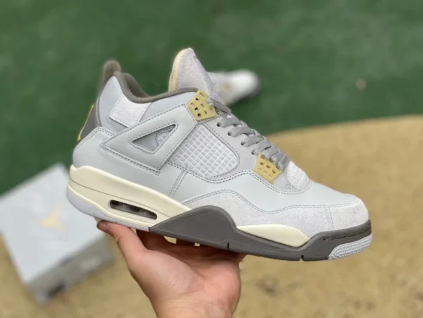 aj4 Grey Rabbit s2 pure original Air Jordan 4 SE Craft AJ4 серо-зеленые замшевые баскетбольные кроссовки в стиле ретро DV3742-DV2262-021