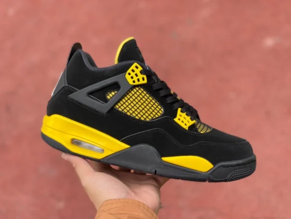 Мужские баскетбольные кроссовки средней высоты aj4 Black and Yellow Thunder Air Jordan 4 Thunder Mid AJ4 Black and Yellow Thunder DH6927-017