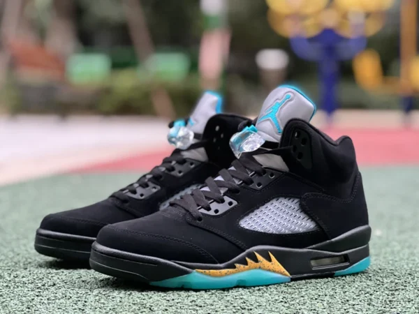 aj5 черный синий озеро вода вырезанный кусок чистый оригинальный Air Jordan 5 "Aqua" AJ5 черный синий озеро вода синий спортивные ретро баскетбольные кроссовки DD0587-047