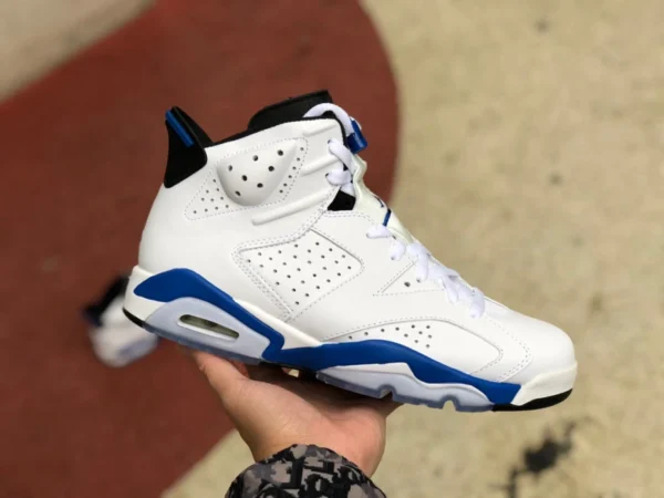 aj6 спортивные синие реплики AIR Jordan 6 Sport Blue AJ6 белые синие спортивные синие белые 384663-107