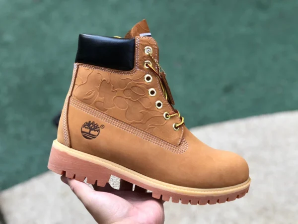 Высокие сапоги из ревеня Timberland с узором Timberland Износостойкие непромокаемые уличные ботинки Timberland Сапоги из ревеня