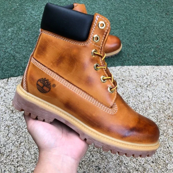 Высокие коричневые износостойкие непромокаемые уличные ботинки Timberland, коричневые ботинки из ревеня Timberland