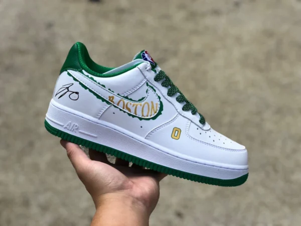 Бело-зеленые низкие кеды Nike Air Force 1 Low '07 Celtics AF1 Air Force One nk9700-131