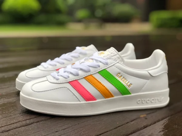 Совместный бренд Gucci Adidas белый и черный Gucci x Adidas Совместный бренд Gucci Adidas Originals Gazelle низкие кеды из серии Antelope "Esquisite Gucci"