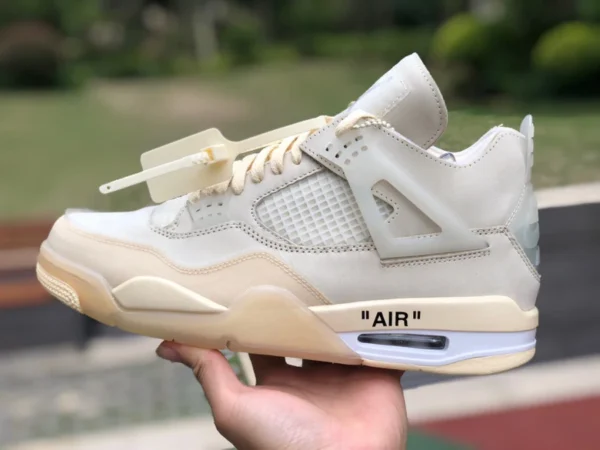 aj4ow Baifan новые оригинальные кроссовки Air Jordan 4 Off White AJ4 Qiao 4 OW с прозрачным крылом цикады и белым парусом CV9388-100