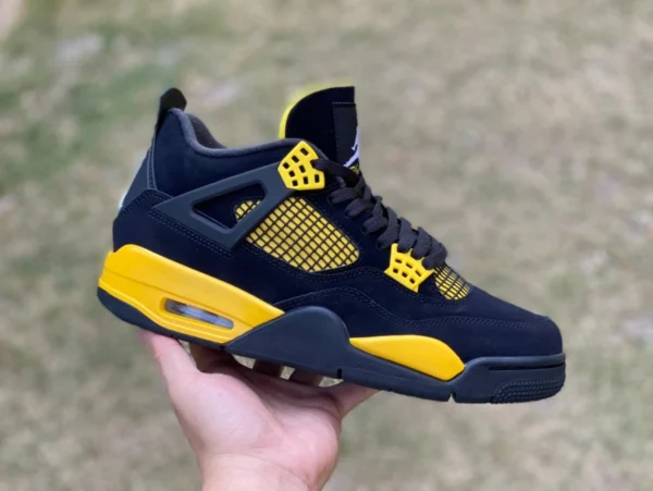 aj4 черно-желтый Thunder T1 pure original Air Jordan 4 Thunder Mid AJ4 черно-желтый мужские баскетбольные кроссовки средней высоты Thunder DH6927-017