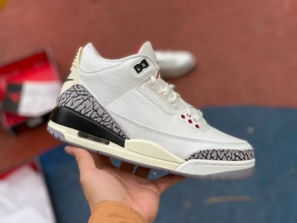 aj3 белый цемент old s2 чистый оригинал Air Jordan 3 AJ3 белый цемент Joe 3 белый серый кракле версия 2023 года Retro White Cement Reima DN3707-100