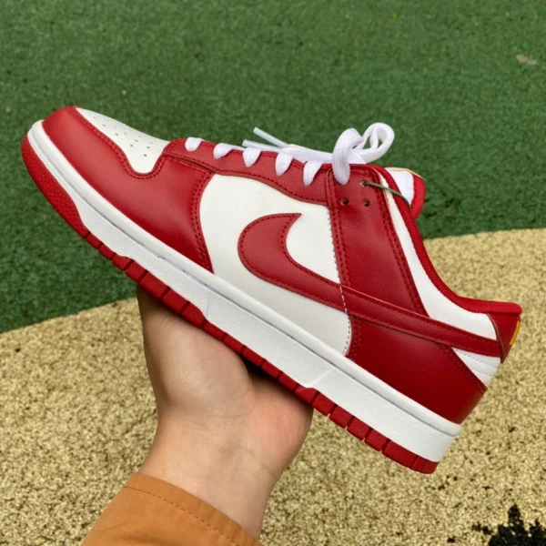 Кроссовки Dunk white red gold label в чистом виде оригинальные Nike Dunk Low Retro Gym Red бело-красные низкие кроссовки DD1391-602