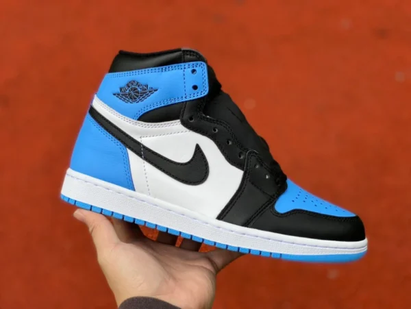 aj1 черные высокие кроссовки Air Jordan 1 "University Blue" черного цвета, цвета Северной Каролины, синего цвета Северной Каролины, маленький обсидиан DZ5485-400