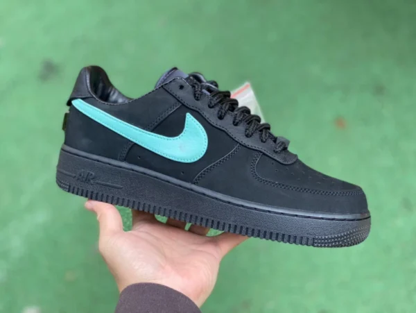 Совместные кроссовки Air Force Tiffany s2, улучшенное оригинальное качество Tiffany & Co. x Nike Air Force 1 Low Совместные кроссовки Tiffany Air Force черно-зеленые низкие кеды DZ1