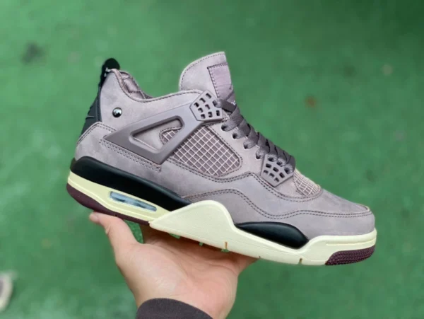 aj4 бордово-коричневый AMM вырезанный кусок чистый оригинал Maniére x Air Jordan 4 AJ4 бордово-коричневый AMM Joint Limited Edition DV6773-220