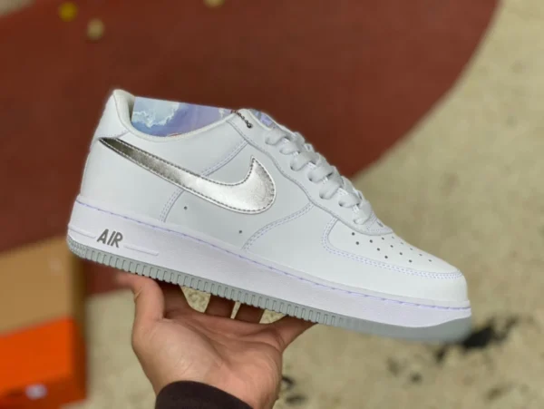 AF1 silver low pure оригинальные мужские кроссовки Nike Air Force 1 Low AF1 Air Force 1 серебристого цвета DZ6755-100