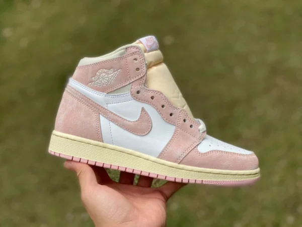 aj1 Выстиранный белый пудра Air Jordan 1 с высокими кедами "Washed Pink" AJ1 Вымытый розовый белый FD2596-600