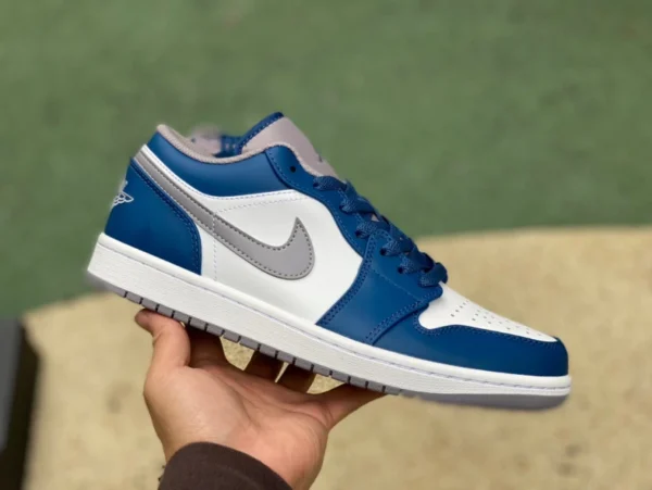 aj1 белые серые синие низкие оригинальные баскетбольные кроссовки Air Jordan 1 Low AJ1 белые серые синие низкие в стиле ретро 553558-412